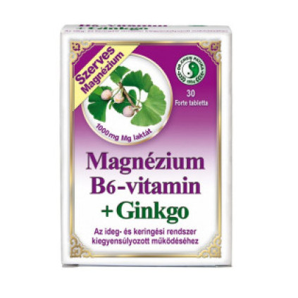 Magnesium, vitamine B6 et Ginkgo Biloba  30 tablettes